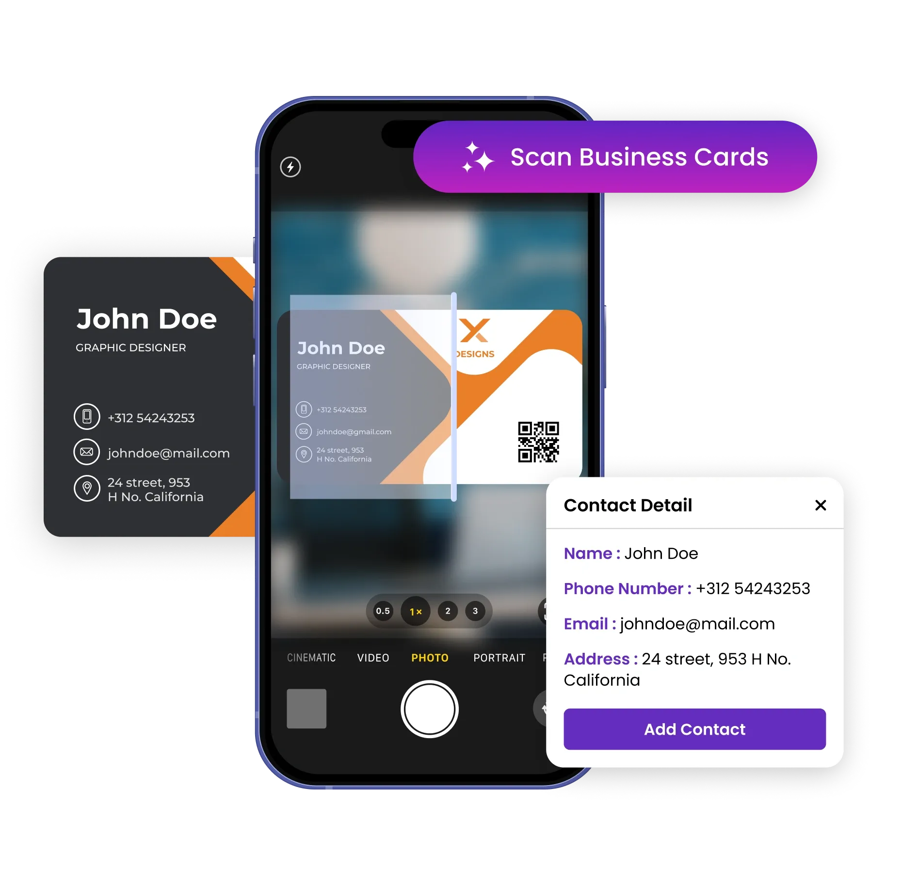Scan physical Business cards